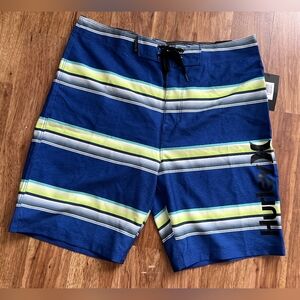 Hurley Board Shorts Serape Stripes Blue Swim Men's Size 32